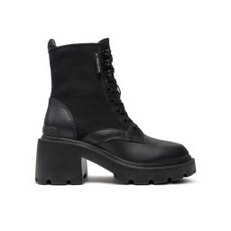 Tommy Jeans Bokacsizma Tjw Mid Heel Boot Mix Media EN0EN02556 Fekete