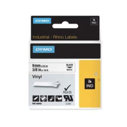 DYMO - Feliratozó készülék szalag 9mm fehér vinil 18443, 5.5m hossz, S0718580