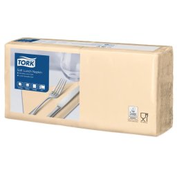 TORK Szalvéta, 1/4 hajtogatott, 3 rétegű, 32,5x32,8 cm, Advanced, TORK "Soft Lunch", homokszín