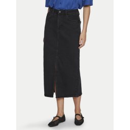 Vila Farmer szoknya Jaf 14099736 Fekete Regular Fit
