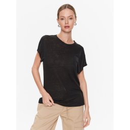 Calvin Klein Póló Linen Jearsey C-Neck Top Ss K20K205304 Fekete Regular Fit