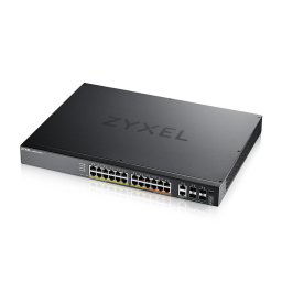 Zyxel XGS2220-30HP, L3 Access Switch, 400W PoE, 16xPoE /10xPoE , 24x1G RJ45 2x10mG RJ45, 4x10G SFP Uplink, incl. 1 év.