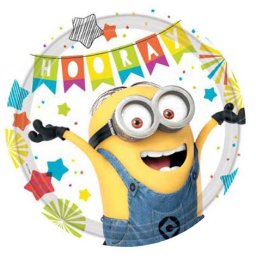 Papír tányér Minion mintás 23 cm, 8 db/csomag