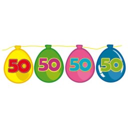 Évszámos lufi füzér 50-es számmal 6 m