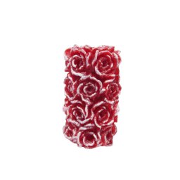 Gyertya rózsa henger piros színű 6,5 cm X 11 cm