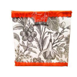 Szalvéta fekete virágos 33 cm X 33 cm, 20 db/csomag