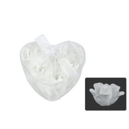 Szappanrózsa fehér színű 4cm, 6 db/csomag