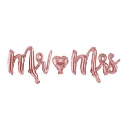 Mr. & Mrs. rose gold színű fólia lufi