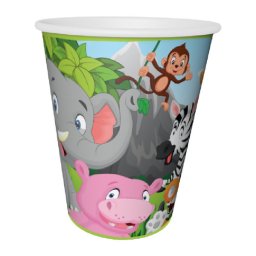 Papír pohár, safari mintás 2,2 dl, 8 db/csomag