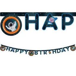 Űrutazós Happy Birthday füzér 2 m