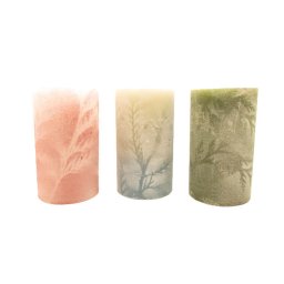 Gyertya rusztikus adventi több színű ág lenyomatú 7 cm X 12 cm