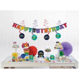 Happy Birthday Rainbow Mini dekorációs szett 37 db-os