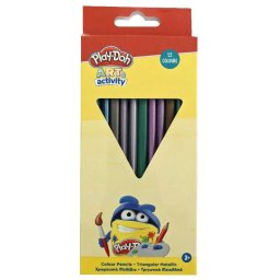 Play-Doh Metallic, háromszögletű színes ceruza 12 db-os