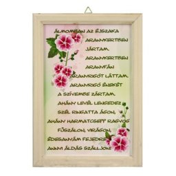 Fali tábla Álmomban az éjszaka... Édesanyámnak 15x1x21 cm
