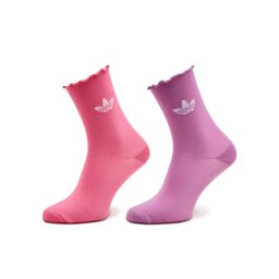 adidas 2 pár hosszú szárú női zokni Semi-Sheer Ruffle IX7650 Rózsaszín