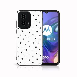 PROTEMIO MY ART Védőburkolat a Motorola Moto G04 / G24 / G24 teljesítményhez BLACK HEARTS (167)
