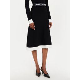 KARL LAGERFELD Trapéz szoknya 245W1230 Fekete Regular Fit