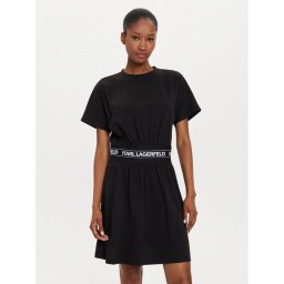 KARL LAGERFELD Hétköznapi ruha 245W1351 Fekete Regular Fit