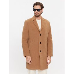 Tommy Hilfiger Gyapjú kabát MW0MW32963 Barna Regular Fit