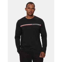 Tommy Hilfiger Hosszú ujjú Chest Stripe MW0MW36740 Fekete Regular Fit