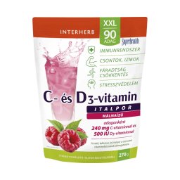 Interherb XXL C- és D3-vitamin málnaízű italpor 90adag