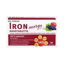 Dr. Theiss Iron Energy rágótabletta alma-szőlő ízű 30x