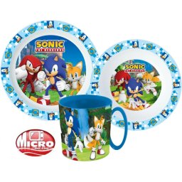 Sonic a sündisznó étkészlet, micro műanyag szett 350 ml-es bögrével Nr2