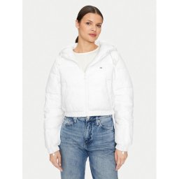 Tommy Jeans Pehelykabát DW0DW18313 Fehér Cropped Fit