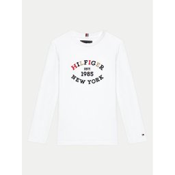 Tommy Hilfiger Blúz Monotype Flock KB0KB08659 S Fehér Regular Fit