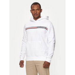 Tommy Hilfiger Pulóver Chest Stripe MW0MW36737 Fehér Regular Fit