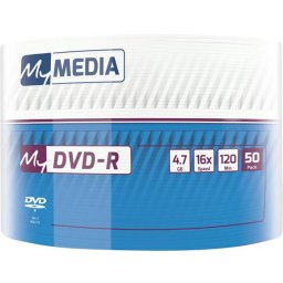MYMEDIA DVD-R lemez, 4,7 GB, 16x, 50 db, zsugor csomagolás, MYMEDIA (by VERBATIM)