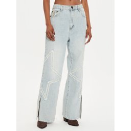 One Teaspoon Farmer 26438 Kék Straight Leg