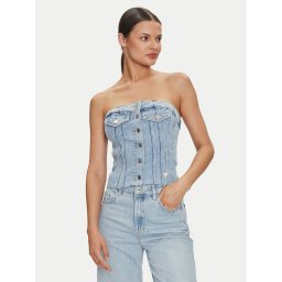 Guess Felső W4YH19 D5DD6 Kék Slim Fit