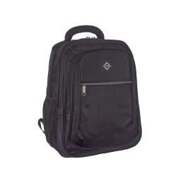 4+2 zsebes fekete erős laptoptartós vászon hátizsák Aoking