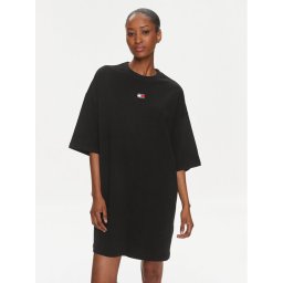 Tommy Jeans Hétköznapi ruha Badge DW0DW18145 Fekete Relaxed Fit
