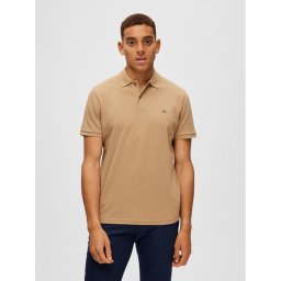 Selected Homme Pólóing 16087839 Bézs Regular Fit