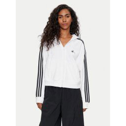 adidas Pulóver Essentials 3-Stripes French Terry IK8387 Fehér Loose Fit