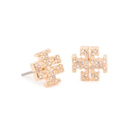 Tory Burch Fülbevaló Crystal Logo Stud Earring 53423 Arany