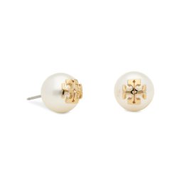 Tory Burch Fülbevaló Crystal Pearl Stud Earring 11165514 Fehér