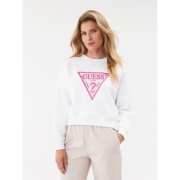 Guess Pulóver W3BQ11 K9Z21 Fehér Regular Fit