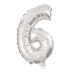 Óriás 6-os Silver szám fólia lufi 85 cm