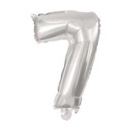 Óriás 7-es Silver szám fólia lufi 85 cm