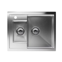 Klarstein TitanSteel konyhai mosogató, 61 x 50 cm, 2 mosogató, rozsdamentes acél, tűzálló (SIK1-TitanS-1.5ss)