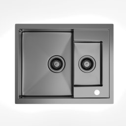 Klarstein TitanSteel konyhai mosogató, 61 x 50 cm, 2 mosogató, rozsdamentes acél, tűzálló (SIK1-TitanS-1.5bl)