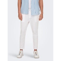 Only & Sons Szövet nadrág 22024966 Fehér Tapered Fit