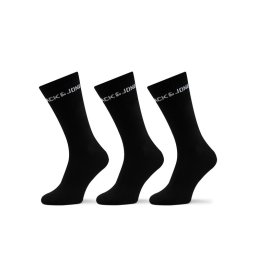 Jack&Jones 3 pár hosszú szárú férfi zokni Melvin 12260083 Fekete