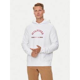 Tommy Hilfiger Pulóver Roundall MW0MW35568 Fehér Regular Fit