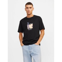 Jack&Jones Póló Lucca 12253613 Fekete Relaxed Fit