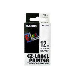 CASIO Feliratozógép szalag, 12 mm x 8 m, CASIO, fehér-fekete
