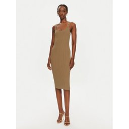 MICHAEL Michael Kors Kötött ruha MT482IL33D Barna Slim Fit